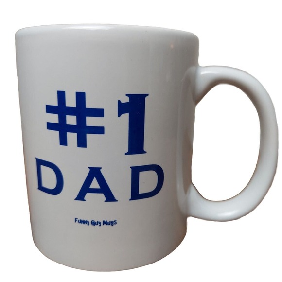 Funny Guy Mugs Coffee Cup -#1 DAD- 11 oz Ceramic High Quality Double Sided Print - Picture 1 of 6
